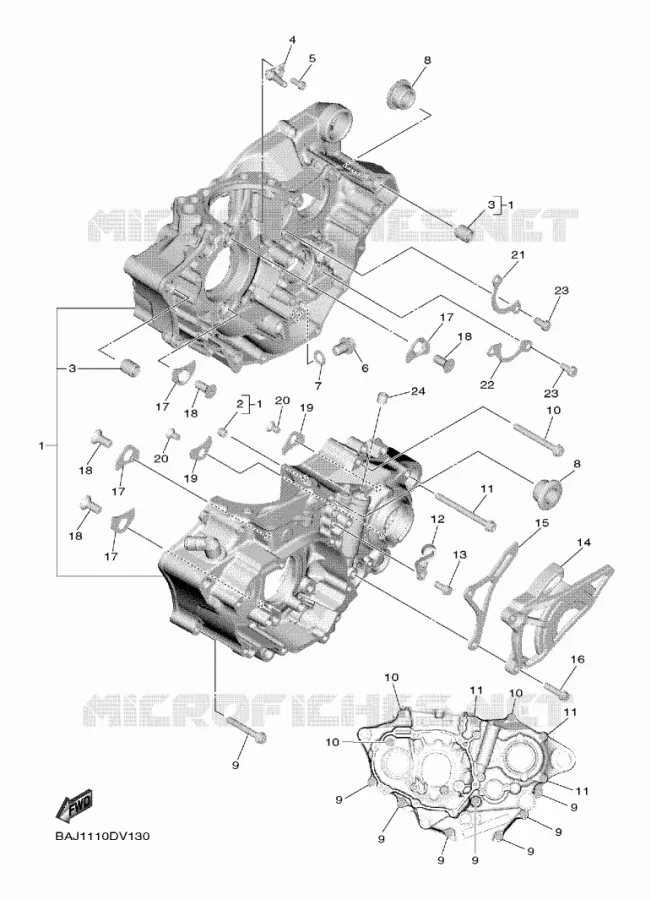 CRANKCASE Yamaha MOTO 250 2021 YZF  YZ250FXML