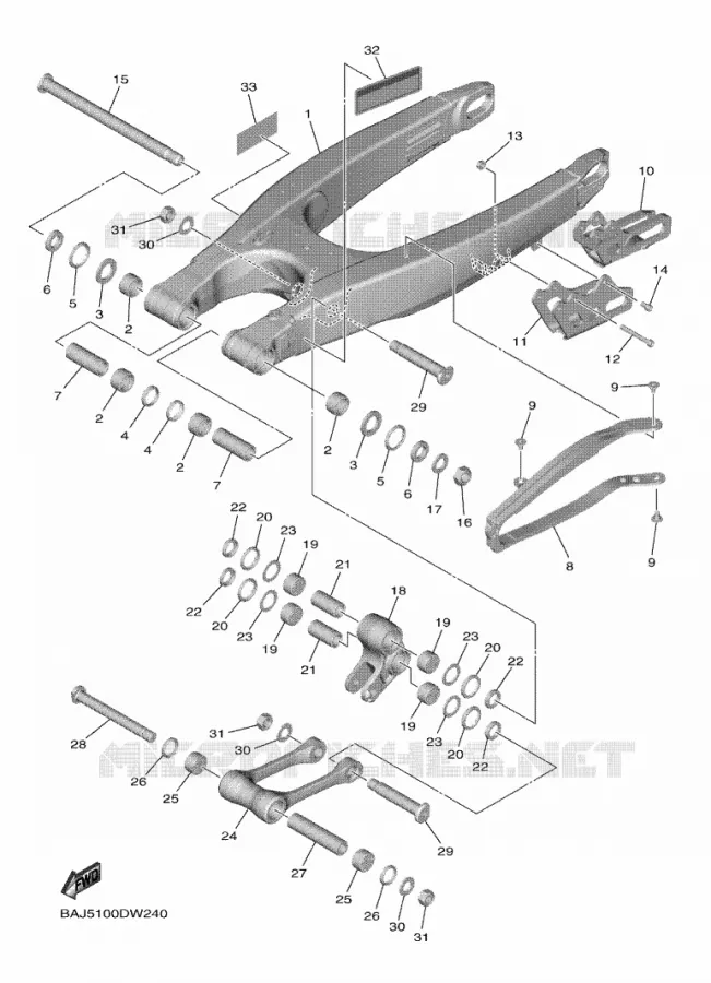 SWINGARM Yamaha MOTO 250 2021 YZF  YZ250FXML
