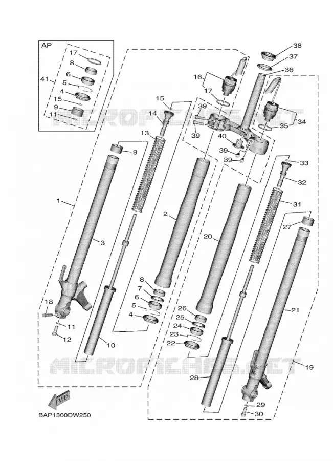 FRONT FORK Yamaha MOTO 900 2021 TRACER  MTT890D