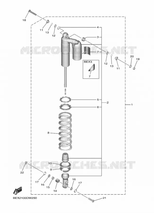 REAR SHOCK ABSORBER Yamaha MOTO 450 2021 YZF  YZ450FXML