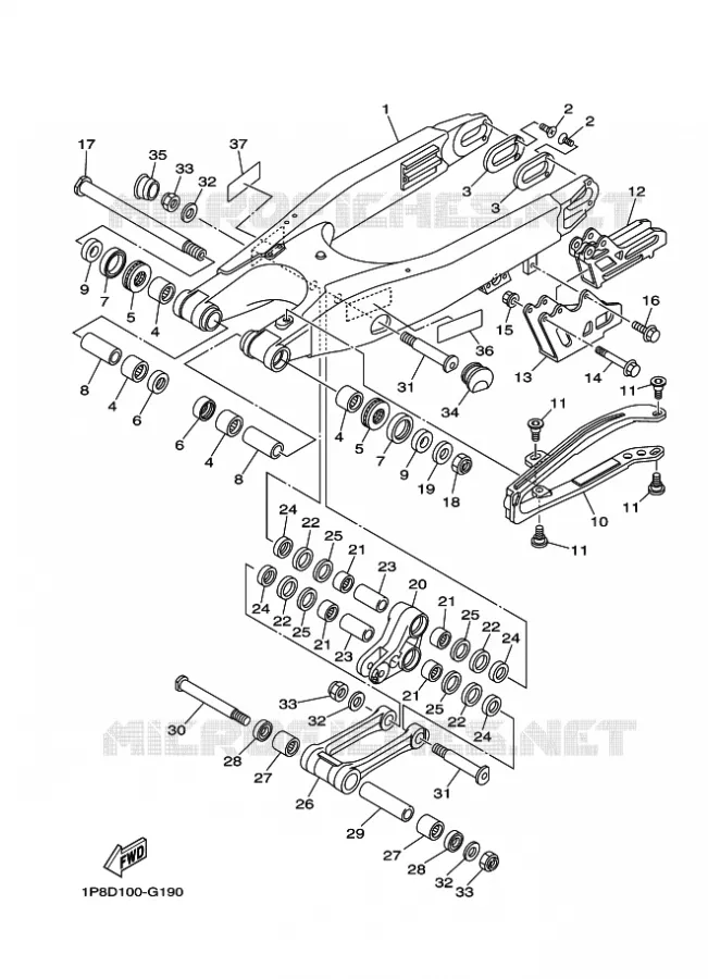 SWINGARM Yamaha MOTO 250 2021 YZ  YZ250XML