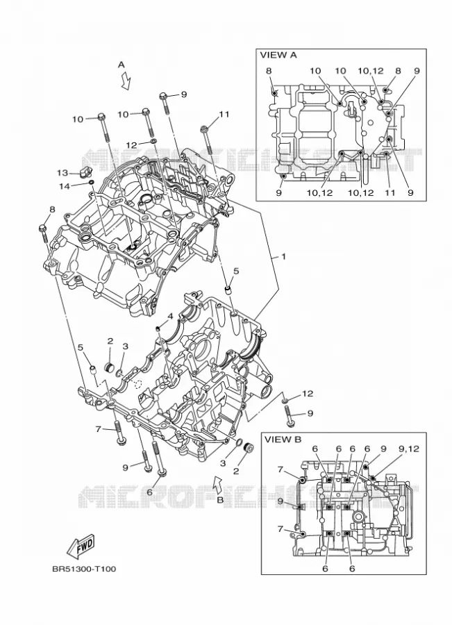 CRANKCASE Yamaha MOTO 300 2021 R3  YZF320-A