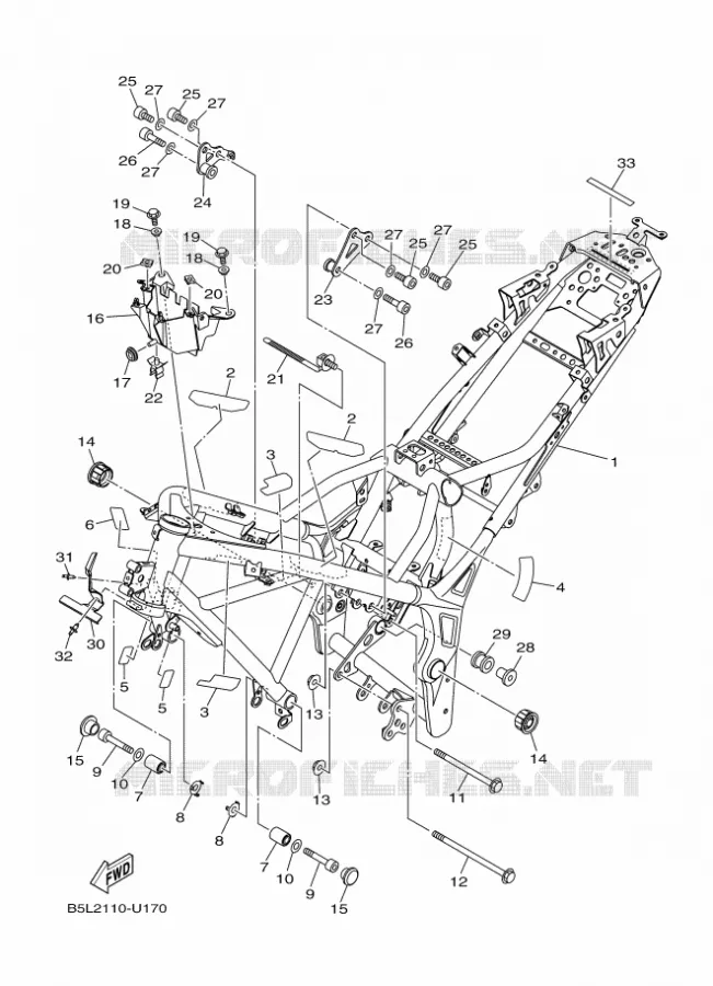 FRAME Yamaha MOTO 300 2021 R3  YZF320-A