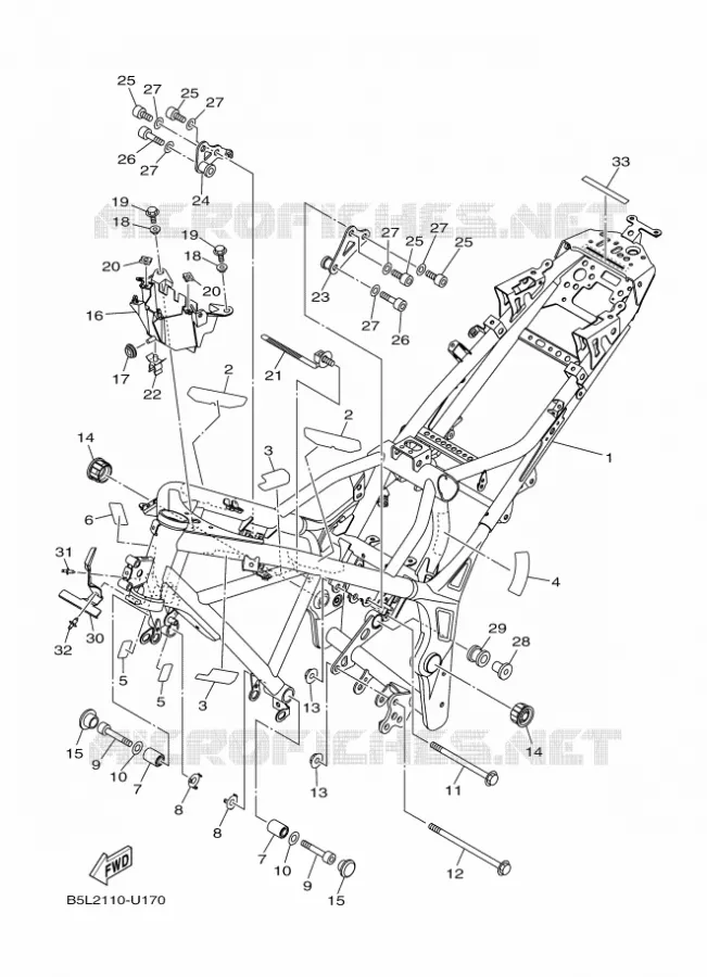 FRAME Yamaha MOTO 300 2021 R3  YZF320-A