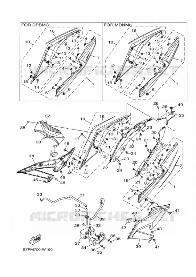 SIDE COVER Yamaha MOTO 300 2021 R3  YZF320-A