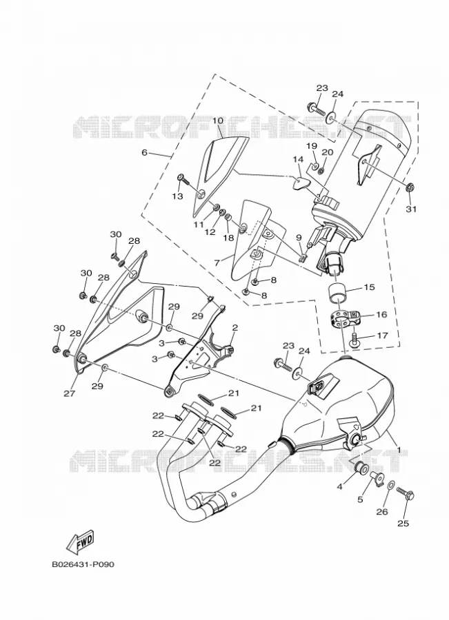 EXHAUST Yamaha MOTO 300 2021 R3  YZF320-A