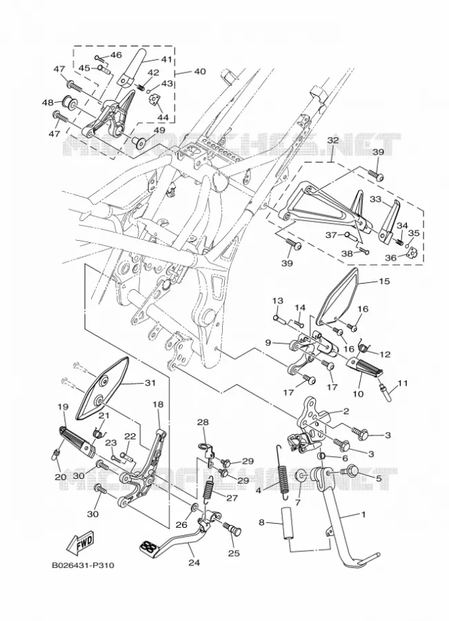 STAND / FOOTREST Yamaha MOTO 300 2021 R3  YZF320-A