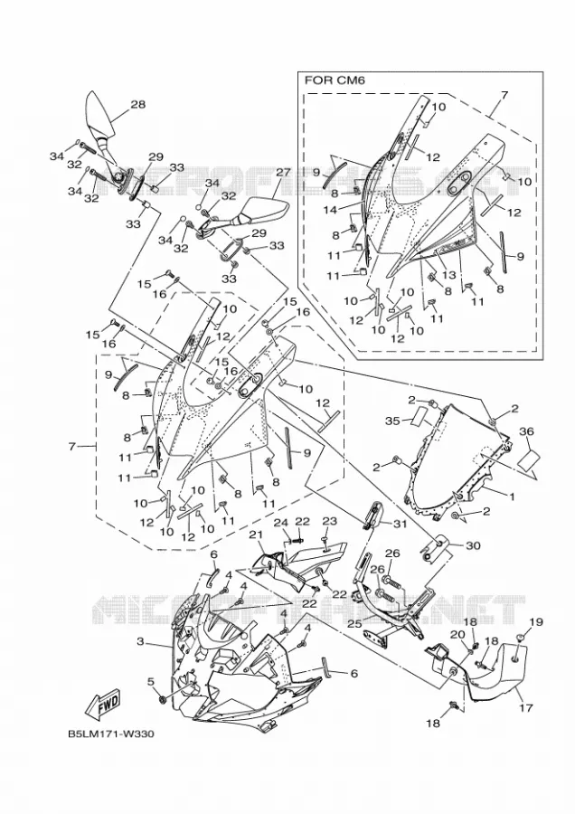 WINDSCREEN Yamaha MOTO 300 2021 R3  YZF320-A