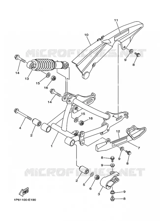 SWINGARM / SHOCK ABSORBER Yamaha MOTO 50 2021 TTR  TTR50EML