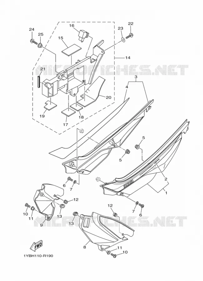 SIDE COVER Yamaha MOTO 250 2020 XT  XT250L2
