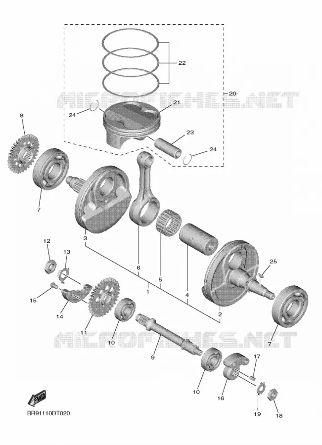CRANKSHAFT / PISTON Yamaha MOTO 450 2020 YZF  YZ450FXL