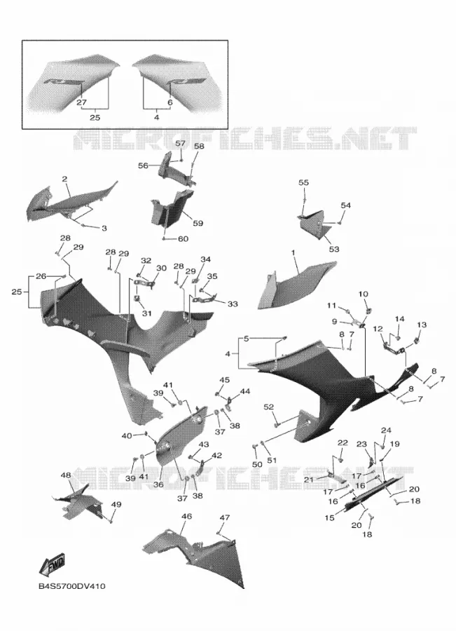 FAIRING 2 Yamaha MOTO 1000 2020 R1M  YZF1000D