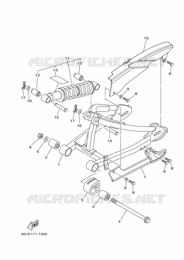 SWINGARM / SHOCK ABSORBER Yamaha MOTO 110 2020 TTR  TT-R110EL