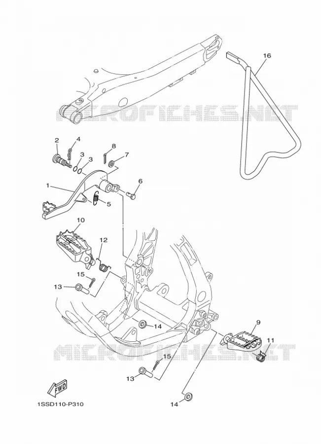 STAND / FOOTREST Yamaha MOTO 250 2020 YZ  YZ250L2