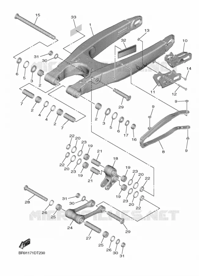 SWINGARM Yamaha MOTO 250 2020 YZF  YZ250FXL