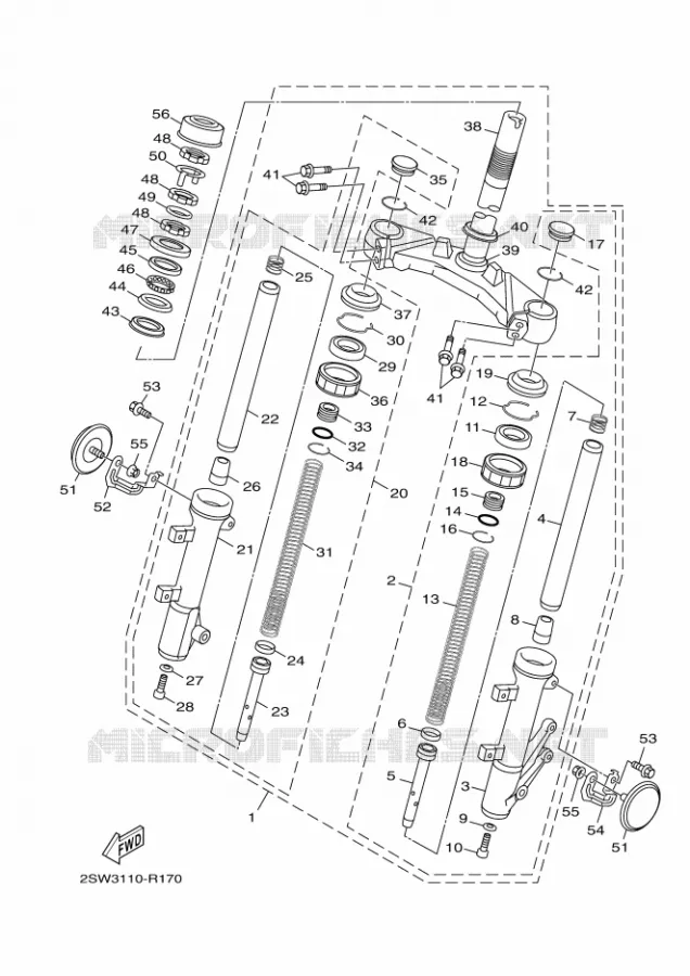 FRONT FORK Yamaha SCOOTER 155 2020 SMAX  XC155L