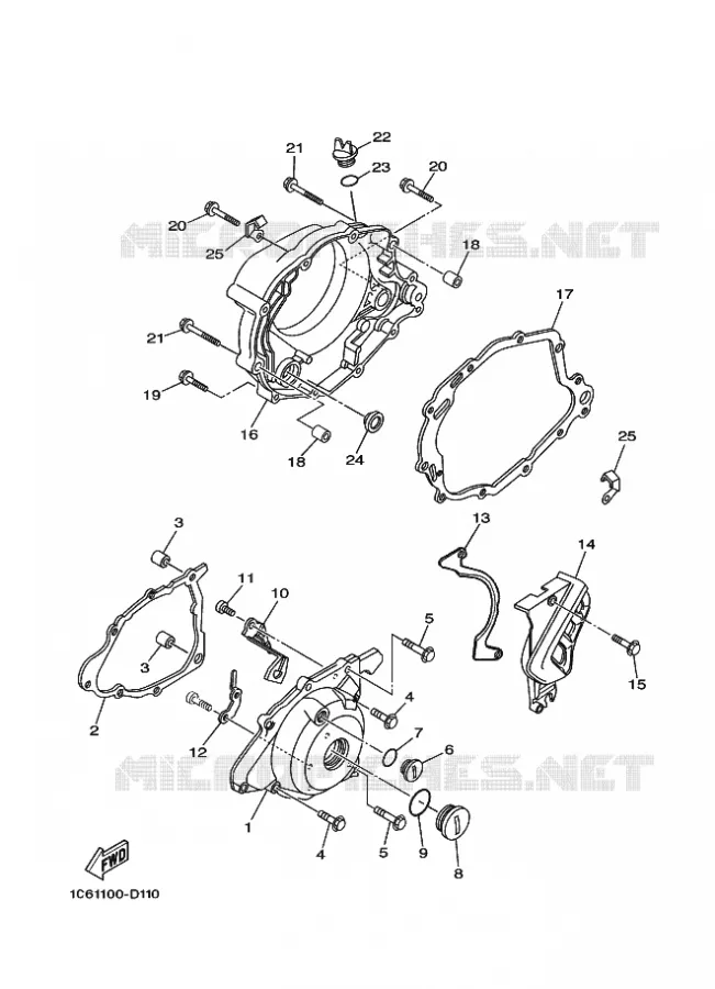 COVER - ENGINE 1 Yamaha MOTO 230 2020 TTR  TT-R230L