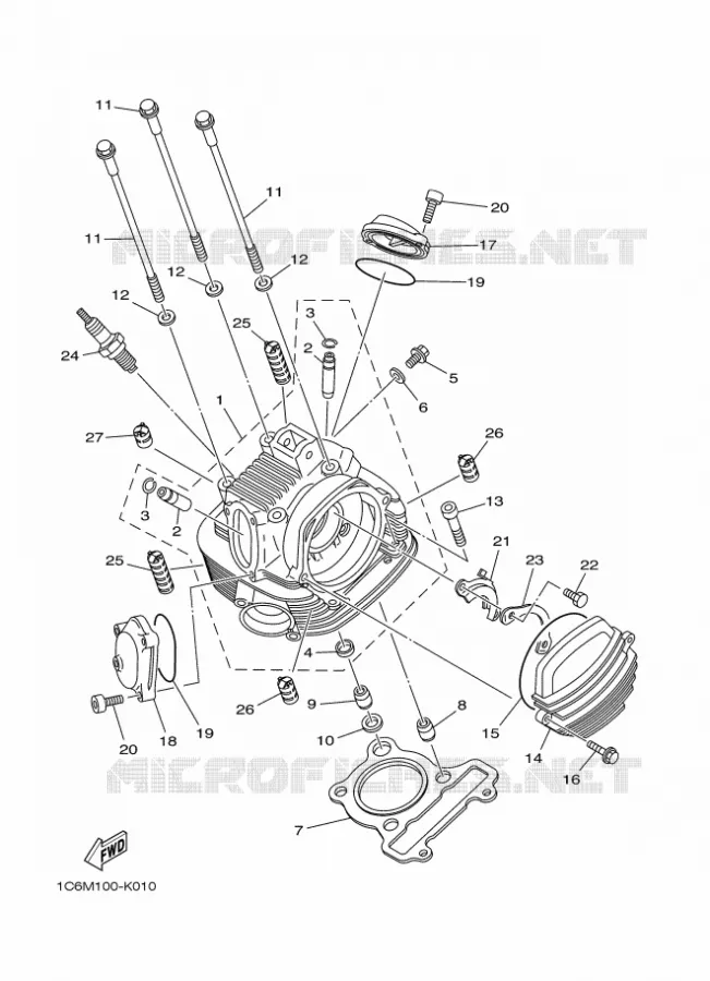 CYLINDER HEAD  Yamaha MOTO 230 2020 TTR  TT-R230L