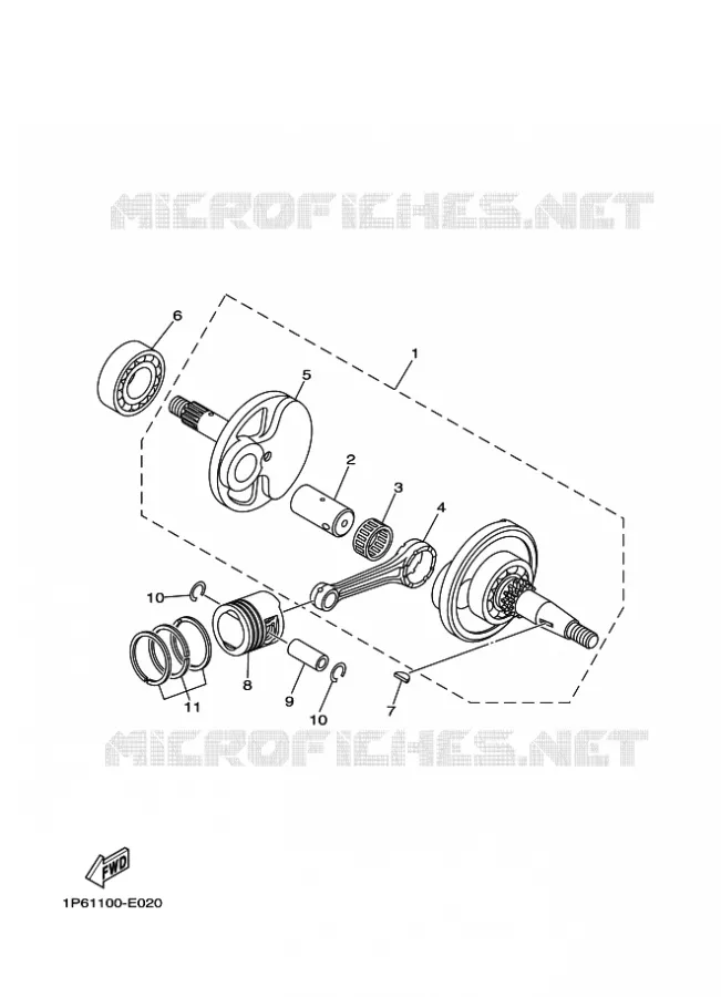CRANKSHAFT / PISTON Yamaha MOTO 50 2020 TTR  TT-R50EL