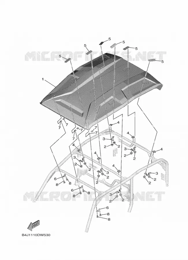 SUN VISOR Yamaha SIDE BY SIDE 1000 2024 WOLVERINE  YX10FRPSR / YXF1000EWS
