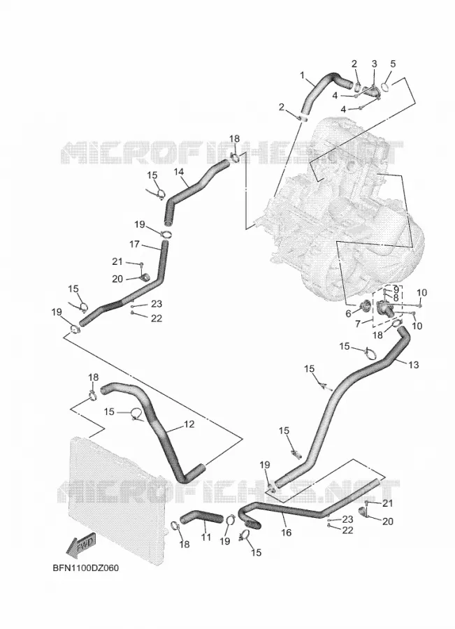 WATERPUMP / HOSES Yamaha SIDE BY SIDE 1000 2024 WOLVERINE  YX10EPSR / YXE1000EN