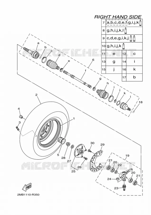 FRONT WHEEL 2 Yamaha SIDE BY SIDE 700 2024 VIKING  YX70MPR / YXM700E