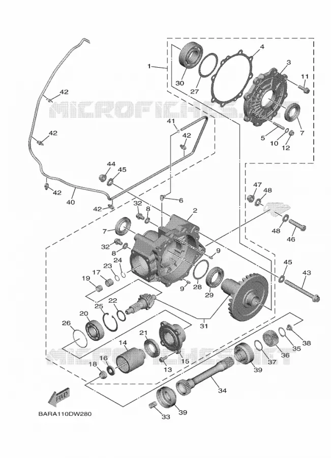FINAL DRIVE SHAFT / GEAR COUPLING Yamaha SIDE BY SIDE 850 2023 WOLVERINE  YX85EPSP / YXE850ENS