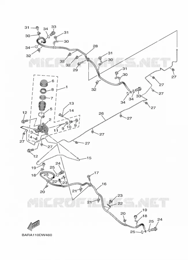 MASTER CYLINDER Yamaha SIDE BY SIDE 850 2023 WOLVERINE  YX85FPSP / YXF850ES