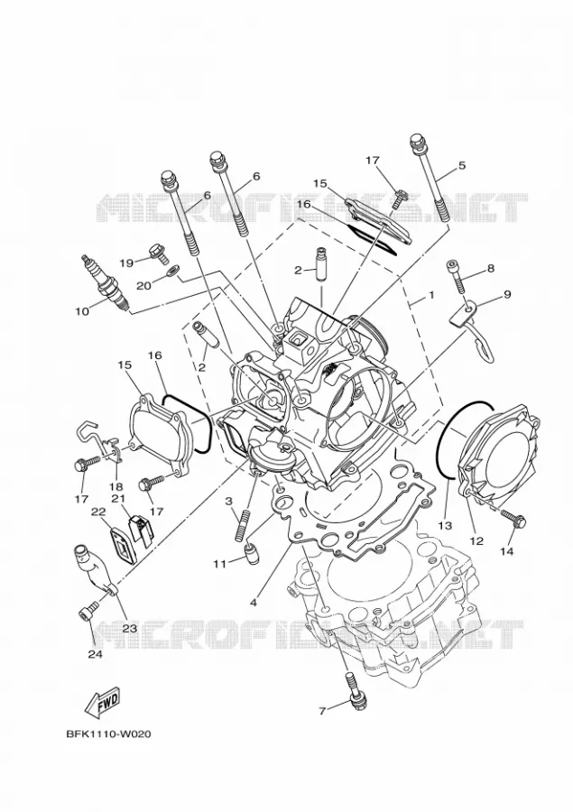 CYLINDER HEAD  Yamaha QUAD 700 2023 RAPTOR  YF70RSP / YFM700R