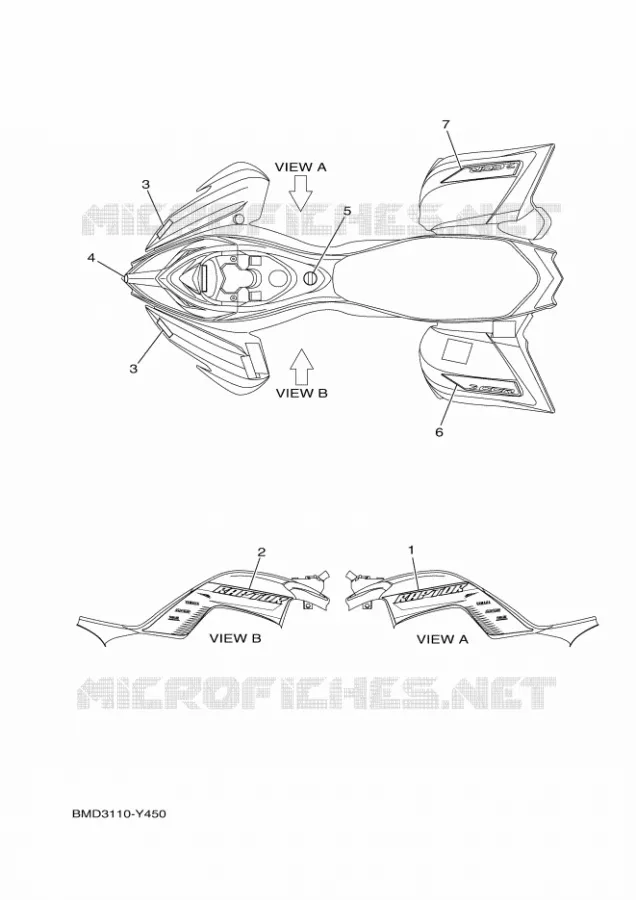 STICKER Yamaha QUAD 700 2023 RAPTOR  YF70RSP / YFM700R