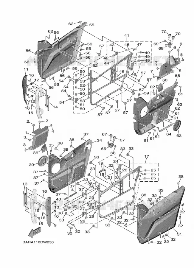 SIDE COVER Yamaha SIDE BY SIDE 850 2022 WOLVERINE  YX85FPSN / YXF850ES