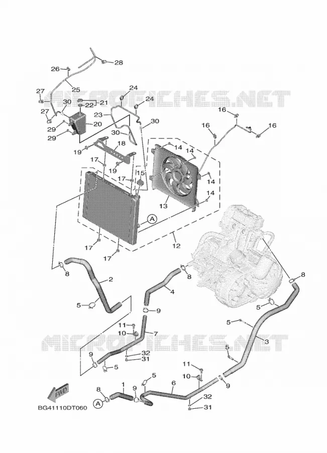 RADIATOR / HOSES Yamaha SIDE BY SIDE 850 2022 WOLVERINE  YX85FPSN / YXF850ES