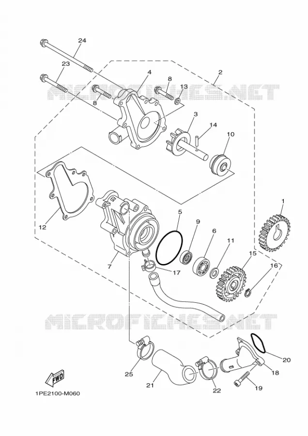 WATERPUMP / HOSES Yamaha QUAD 700 2022 RAPTOR  YF70RSN / YFM700R