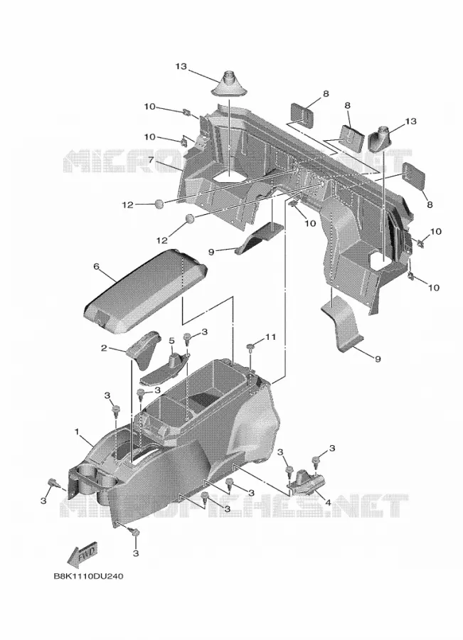 SIDE COVER 3 Yamaha SIDE BY SIDE 850 2021 WOLVERINE  YX85EPSM / YXE850ENS