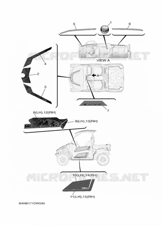 STICKER Yamaha SIDE BY SIDE 850 2021 WOLVERINE  YX85EPSM / YXE850ENS