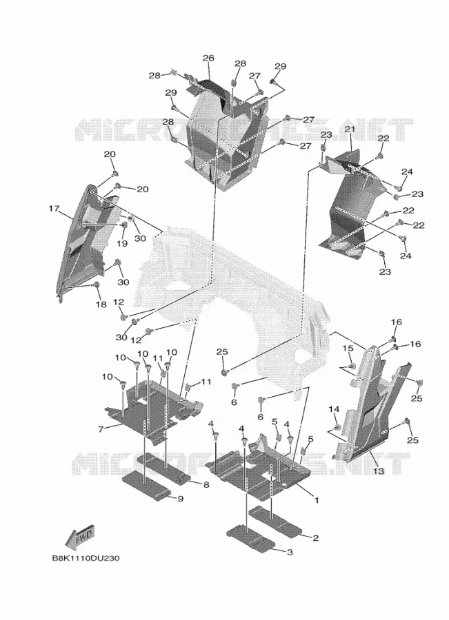 SIDE COVER 2 Yamaha SIDE BY SIDE 850 2021 WOLVERINE  YX85EPAM / YXE850EN