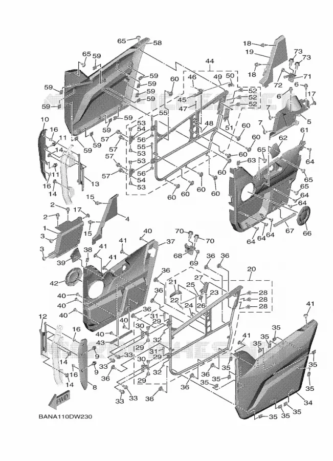 SIDE COVER Yamaha SIDE BY SIDE 850 2021 WOLVERINE  YX85EPAM / YXE850EN