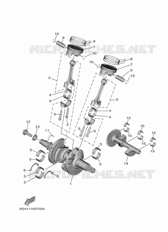 CRANKSHAFT / PISTON Yamaha SIDE BY SIDE 850 2021 WOLVERINE  YX85EPAM / YXE850EN