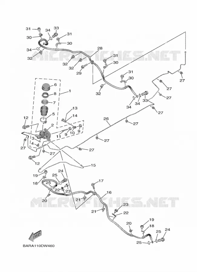 MASTER CYLINDER Yamaha SIDE BY SIDE 850 2021 WOLVERINE  YX85EPAM / YXE850EN