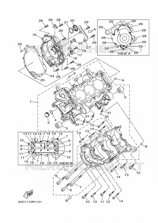 CRANKCASE Yamaha SIDE BY SIDE 1000 2021 YXZ  YX10ZXPSM / YXZ1000ETS