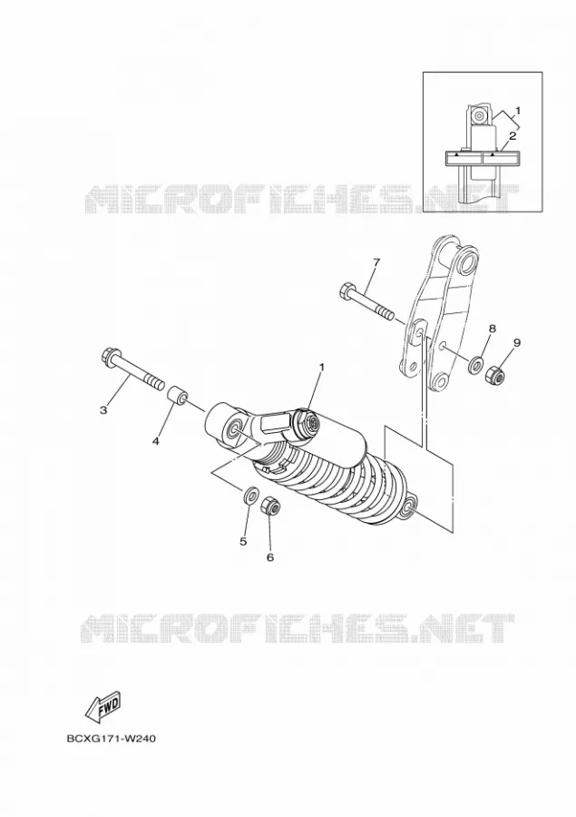 REAR SHOCK ABSORBER Yamaha QUAD 700 2021 RAPTOR  YF70RSM / YFM700R