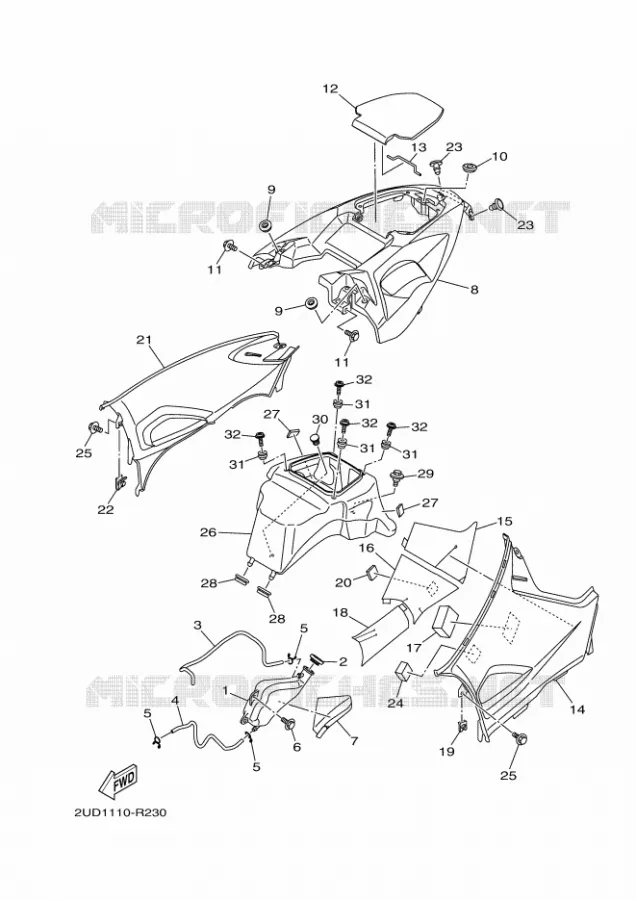 SIDE COVER Yamaha QUAD 700 2021 GRIZZLY  YF70GPAM / YFM700FWAD