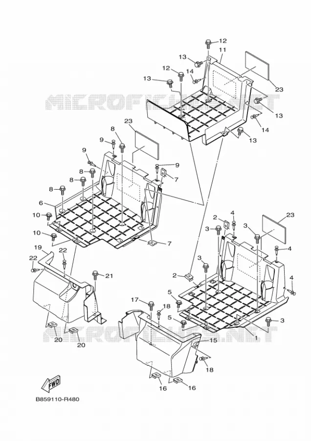 STAND / FOOTREST 2 Yamaha SIDE BY SIDE 700 2021 VIKING  YX70CPM / YXC700E