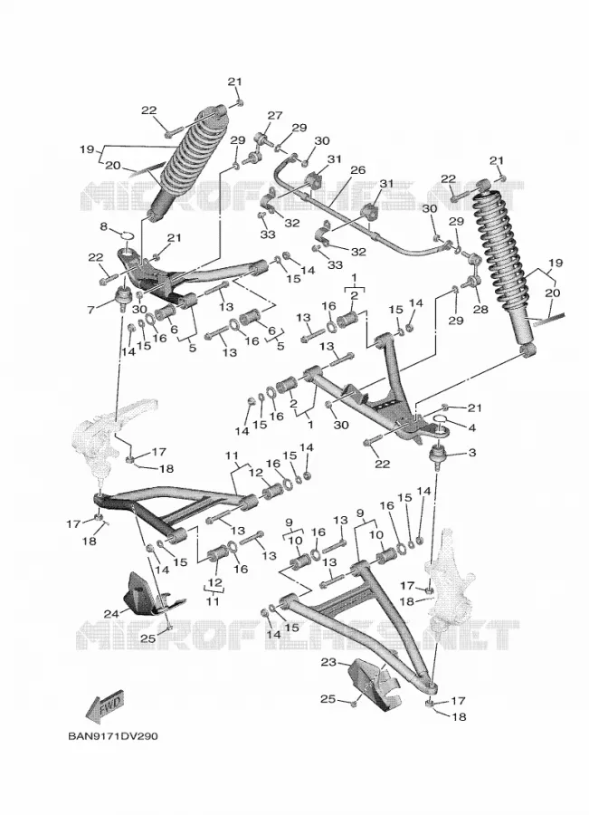 FRONT SUSPENSION / WHEEL Yamaha SIDE BY SIDE 850 2020 WOLVERINE  YX85EPL / YXE850EBN