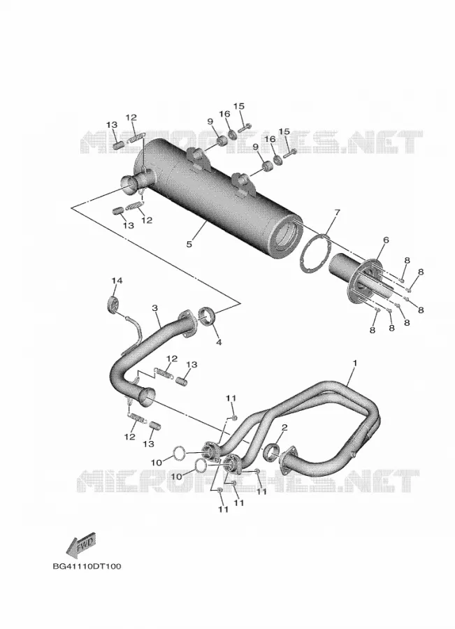 EXHAUST Yamaha SIDE BY SIDE 850 2020 WOLVERINE  YX85EPL / YXE850EBN