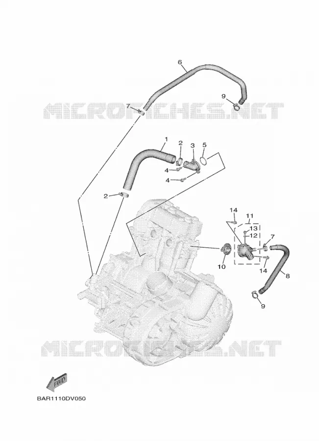 WATERPUMP / HOSES Yamaha SIDE BY SIDE 850 2020 WOLVERINE  YX85FPSL / YXF850ES