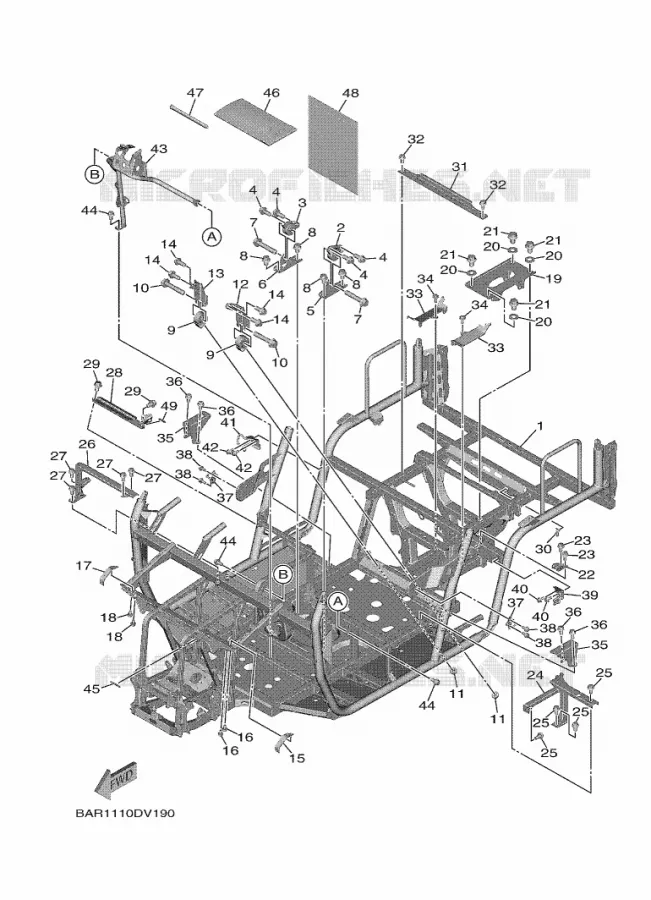 FRAME Yamaha SIDE BY SIDE 850 2020 WOLVERINE  YX85FPSL / YXF850ES