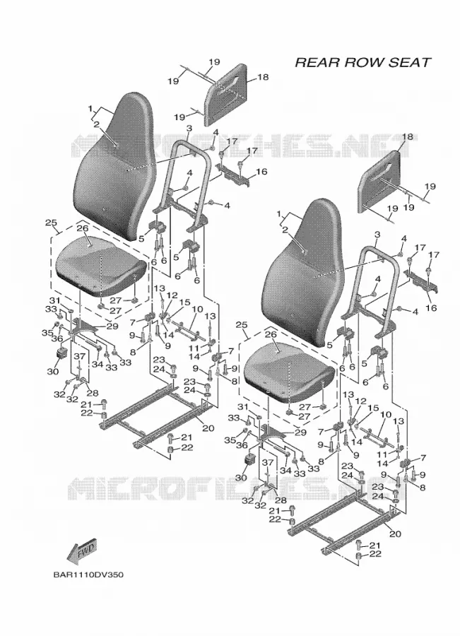 SEAT 3 Yamaha SIDE BY SIDE 850 2020 WOLVERINE  YX85FPSL / YXF850ES