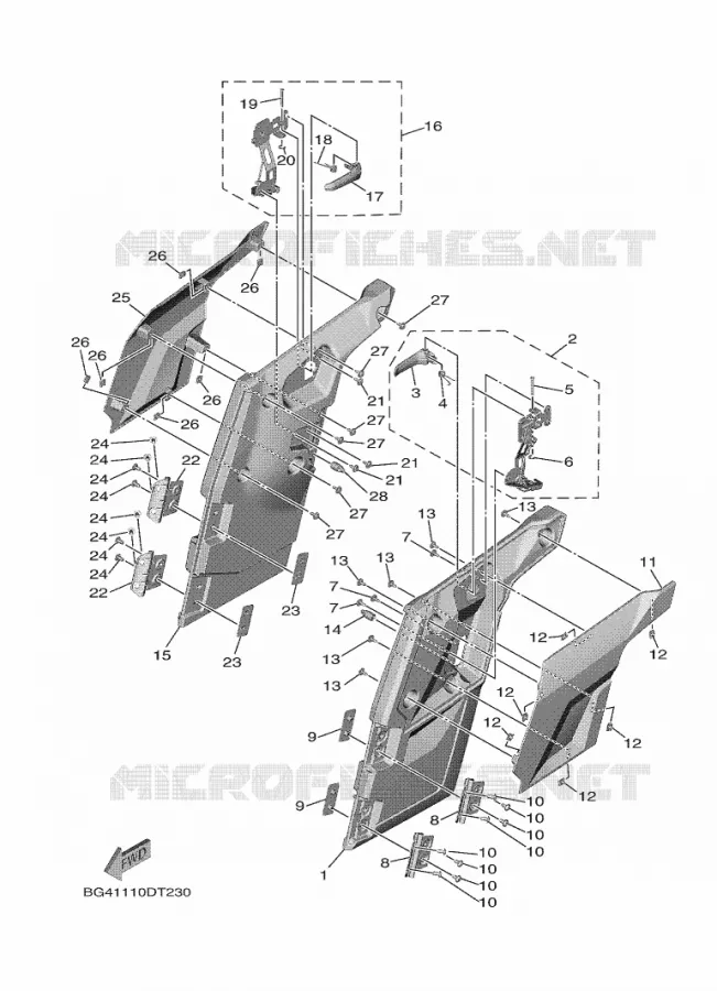 SIDE COVER 2 Yamaha SIDE BY SIDE 850 2020 WOLVERINE  YX85FPSL / YXF850ES