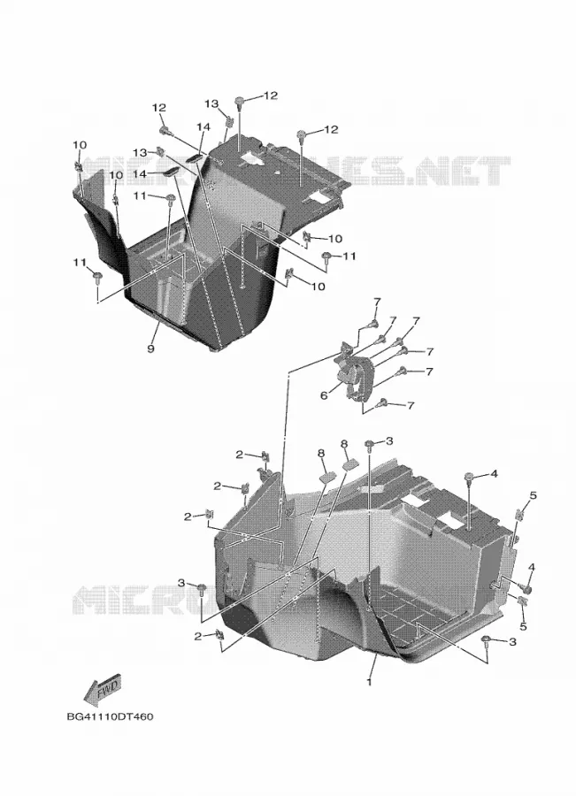 STAND / FOOTREST Yamaha SIDE BY SIDE 850 2020 WOLVERINE  YX85FPAL / YXF850E
